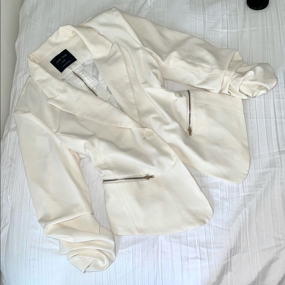 Cute Cream Blazer Jacket